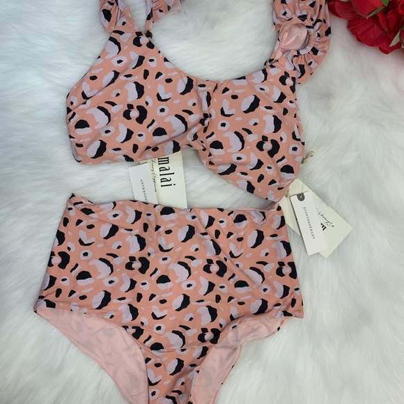 Anthropologie malai spotted bikini ruffle top and bottoms - Picture 10 of 16
